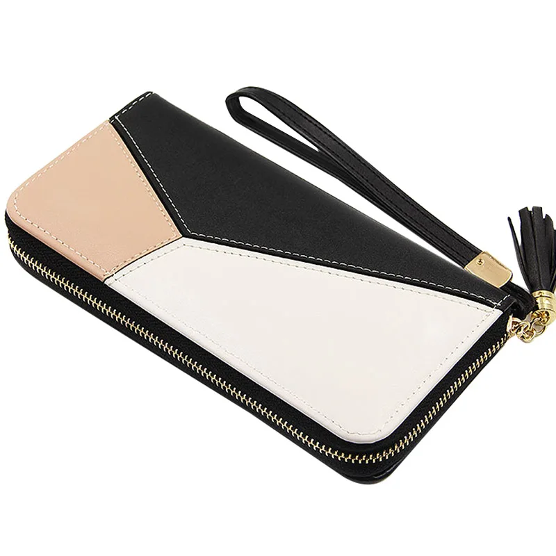 

New style ladies wallet fashion leisure multi-function large capacity stitching clutch bag mobile phone bag ladies long wallet