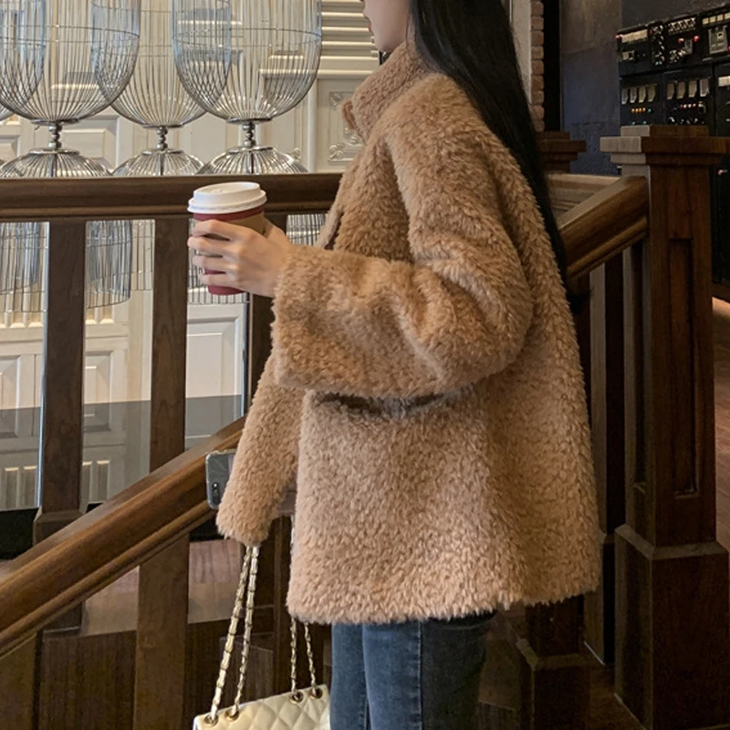 RICININA Женская куртка 2020 высокая горловина длинный рукав твердая шерсть женские