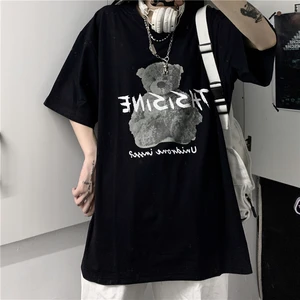 Japanese Streetwear Cartoon Anime T-Shirts For Female Kawaii Aesthetic Clothes Student Grunge Clothes Emo Couple Clothes Y2k