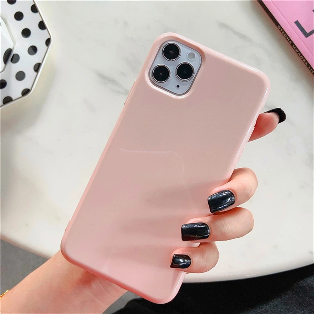 

Candy Solid Color Shiny Phone Case for IPhone13 13Pro Phone 13Pro Max 13mini Soft Shockproof Back Cover Camera Protection Cases