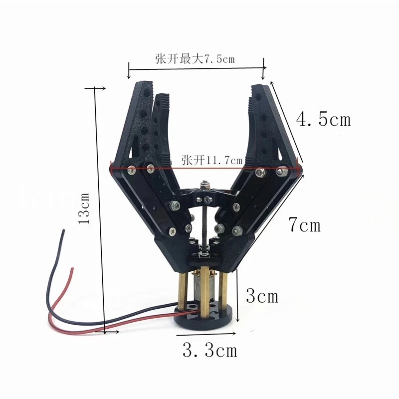 Acrylic Mechanical Claw 3D Printing N20 Motor Clamp 6V 300rpm Robotic Gripper for Arduino DIY Robot Arm Manipulator Kit | Игрушки и