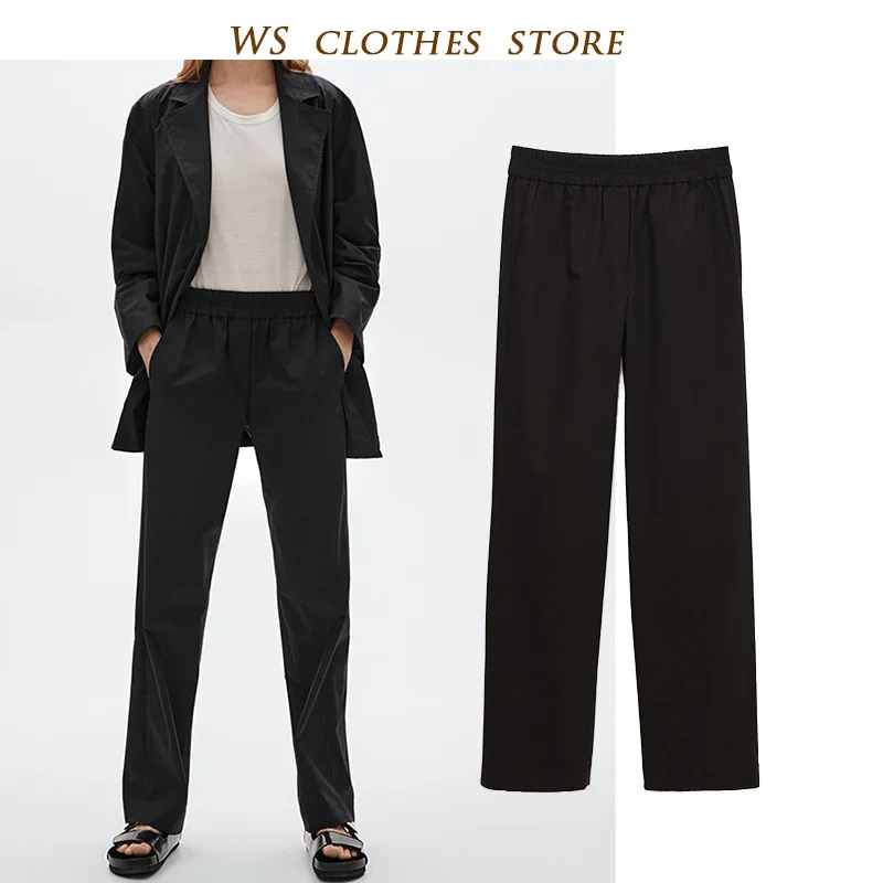 Модные Простые повседневные облегающие длинные брюки MD 2021 с высокой эластичной