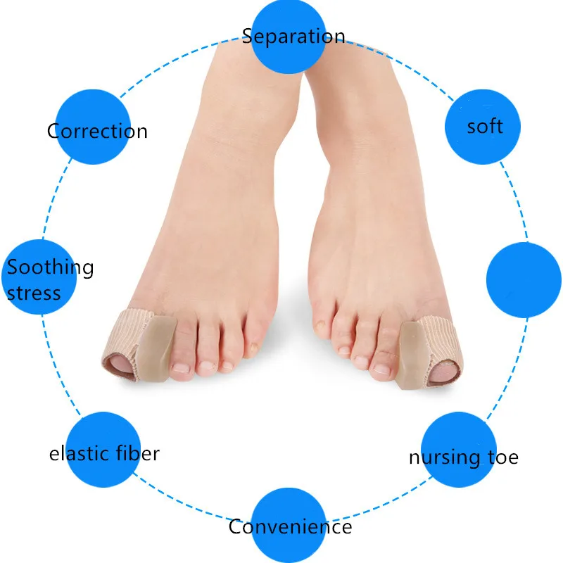 1 пара силиконовых гелевых разделителей для пальцев ног выпрямитель разделители