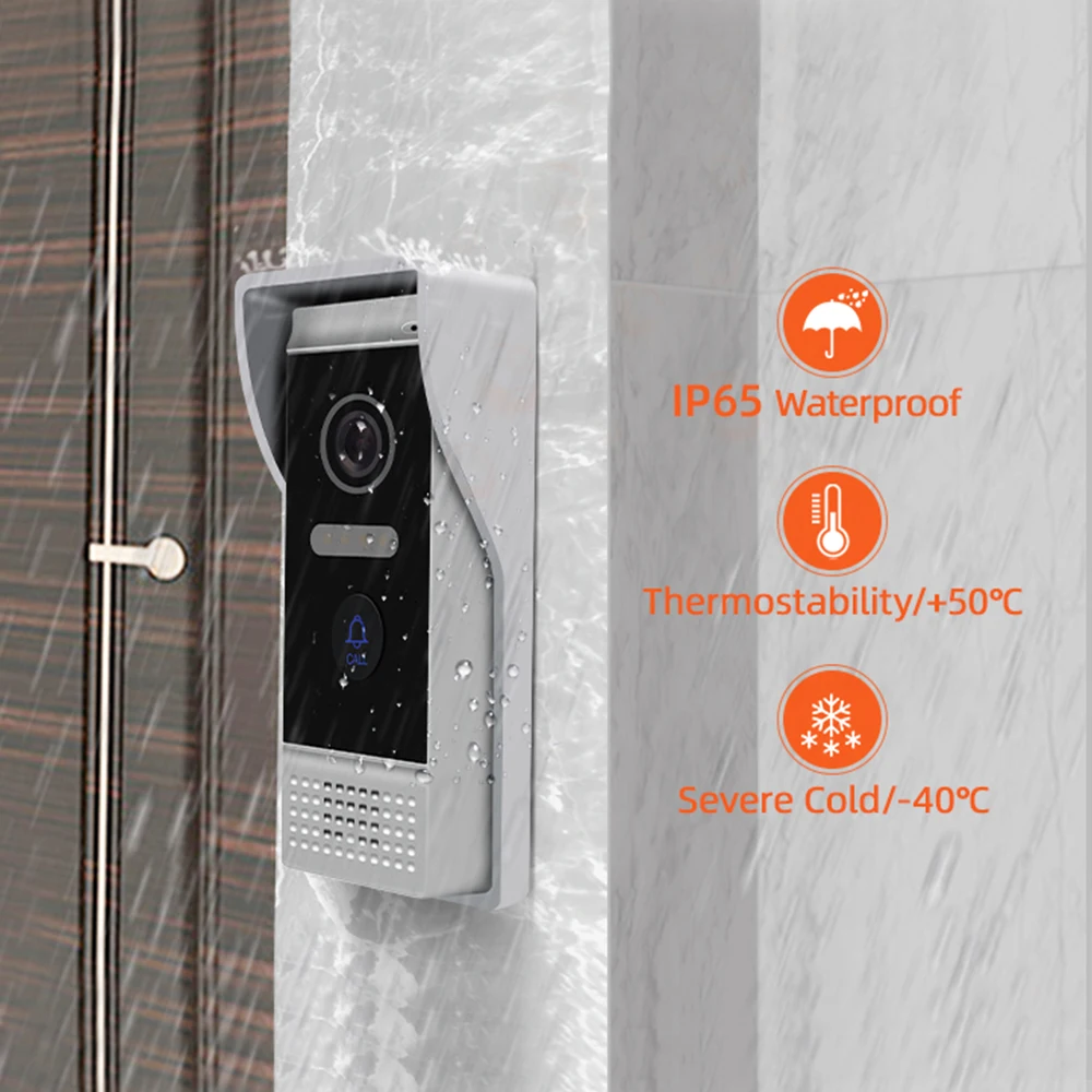 JeaTone Tuya Smart app WIFI IP 7 дюймов сенсорный экран видео домофон проводной дверной звонок Дверной динамик система
