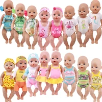 doll clothes flamingo swim bkniunicorn swimsuitvest for 18inch girl american43cm reborn baby doll accessoriesgeneration gift