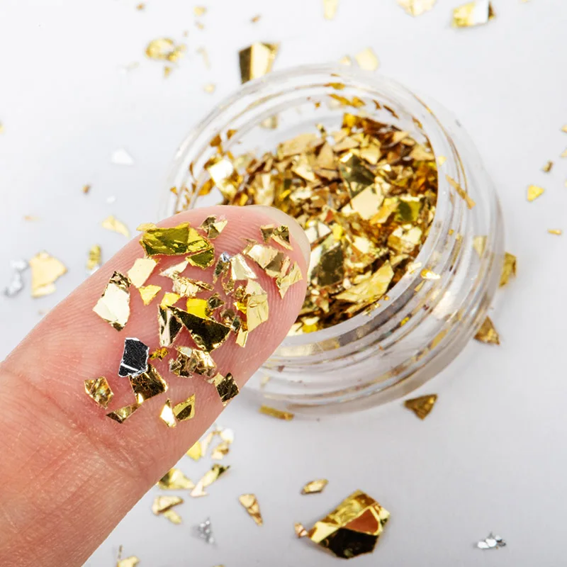 1 коробка однотонная блестящая фольга нестандартная алюминиевая Стразы для