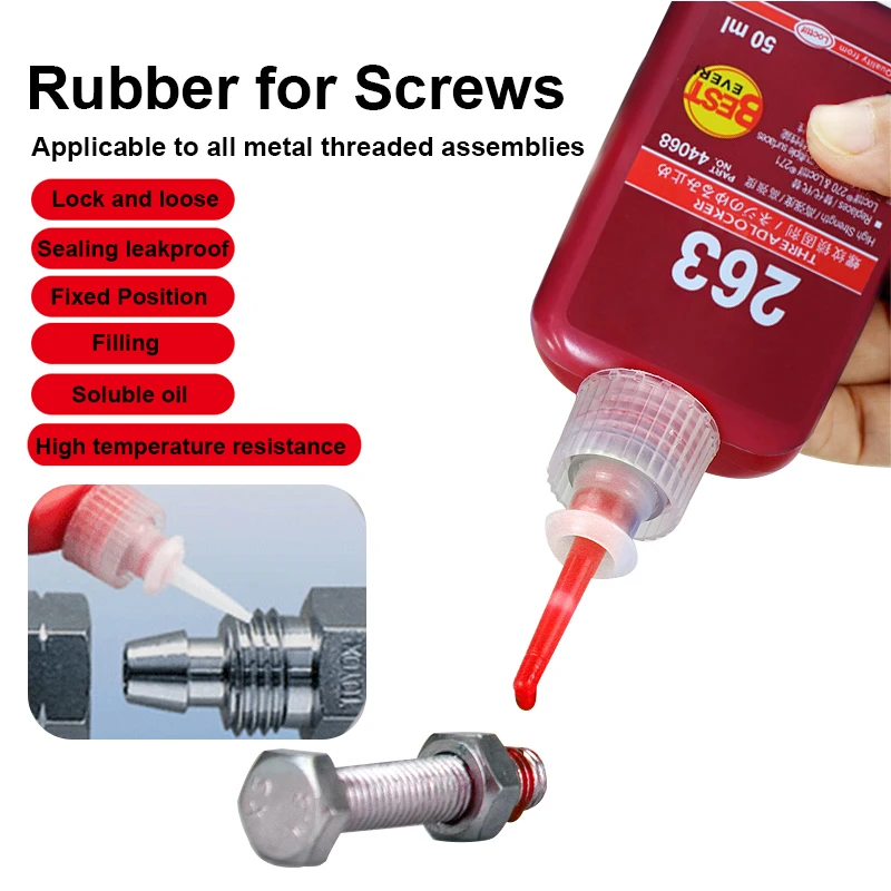 

10/50ML Sealing Screw Glue Retainer Locking Adhesive Metal Screw Anaerobic Adhesive 271 272 Glue Locking Agent Anti-corrosion