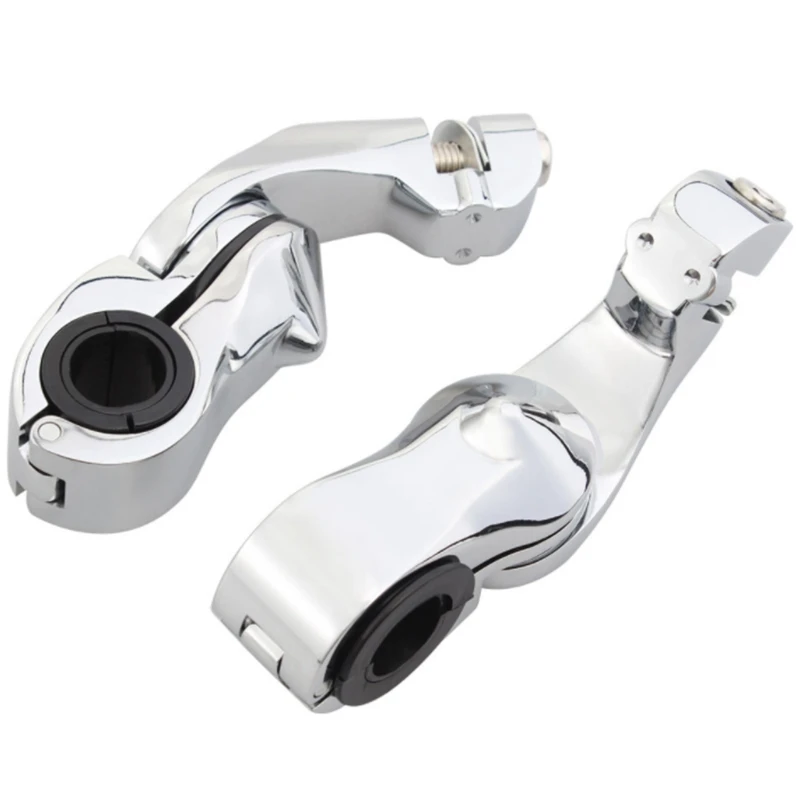 

Motorcycle Footpeg Clamp 32mm 1.25inch Highway Engine Guards Foot Pegs Mount Kit Short Angled Chrome for Dyna Touring
