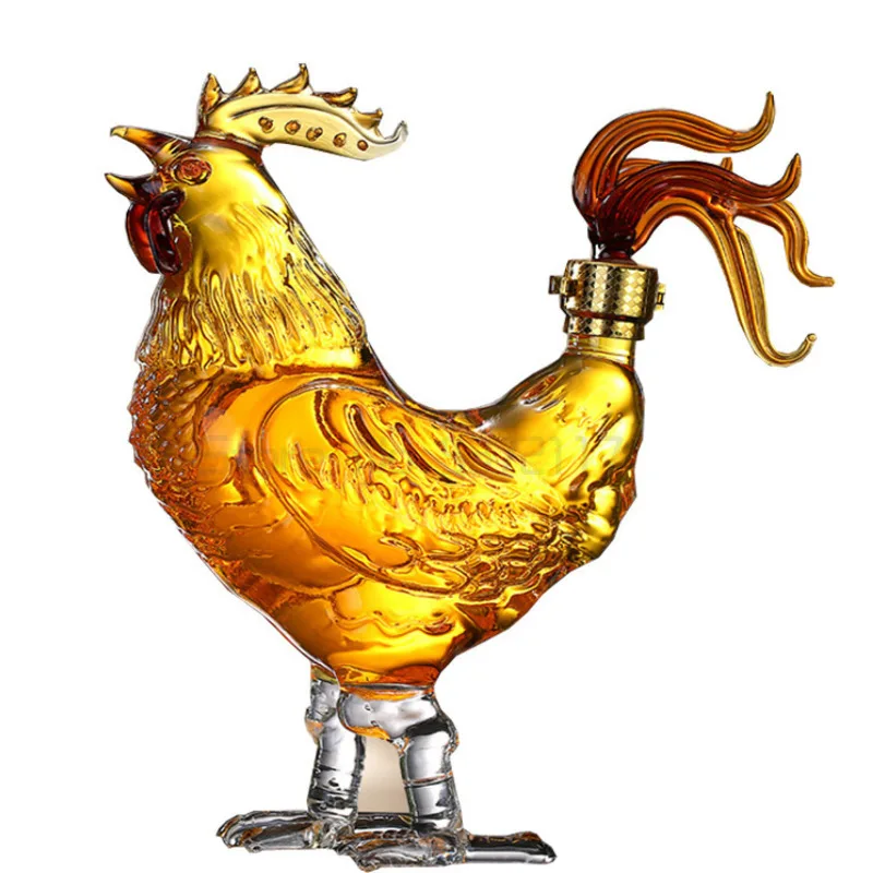 

top quality creative animal chicken shaped whiskey decanter home bar glass decanter for Liquor Scotch Bourbon DDC-204