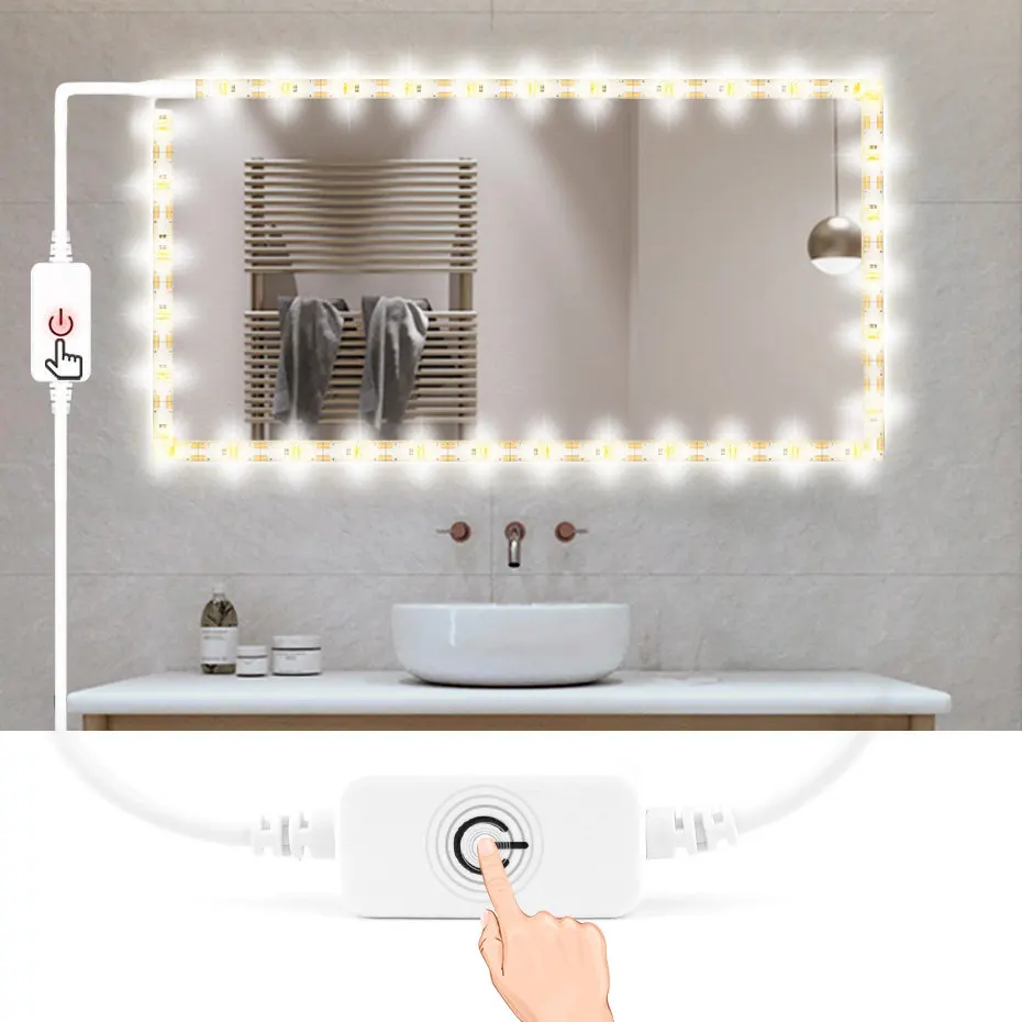 

USB LED Strips Waterproof tira led 5V TV Desktop Screen Backlight Diode Tape Warm/Cold White LED Lights+Touch Dimmable Switch