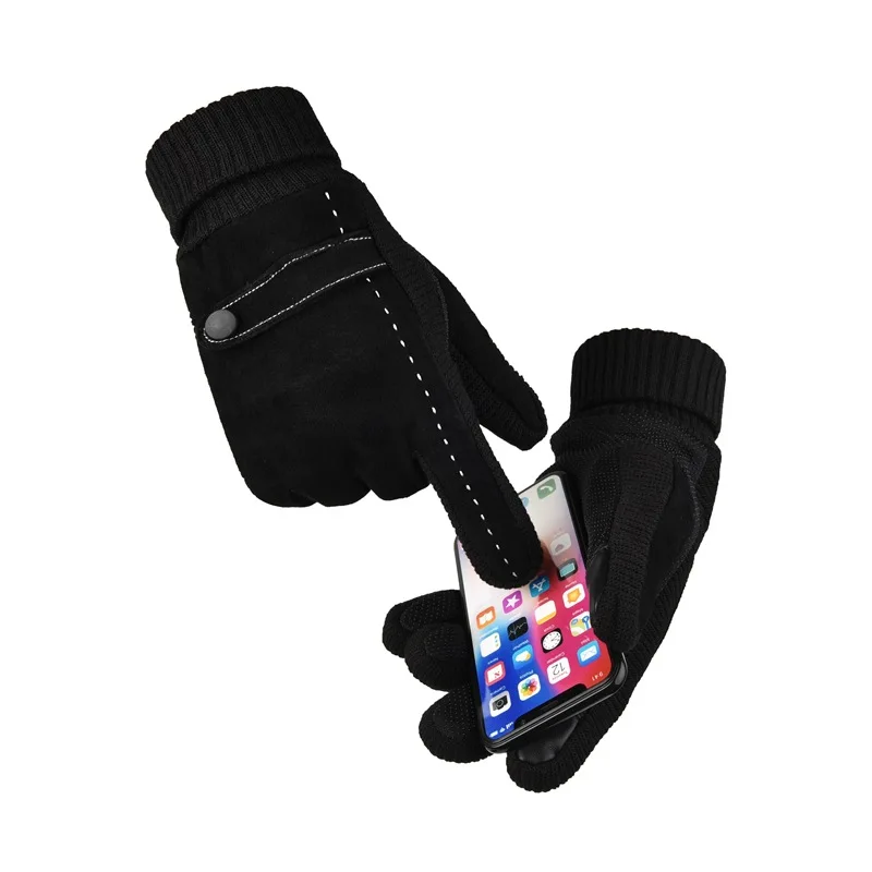 

Fleece warm touch screen driving and cycling gloves