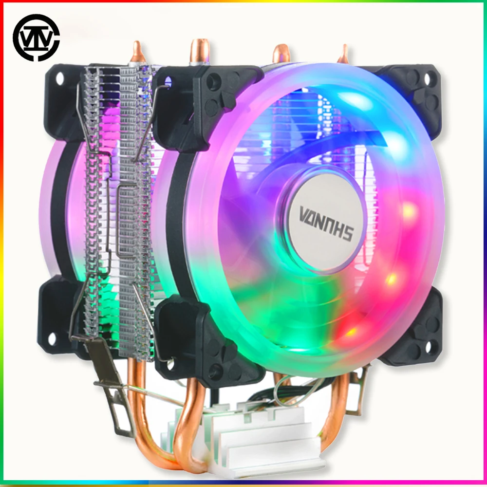 

2 Heat Pipes CPU Cooler PWM 3 4 Pin PC Quiet 90mm Intel i5 LGA 2011 775 1200 1150 1151 1155 1156 AMD AM3 AM4 CPU Cooling Fan