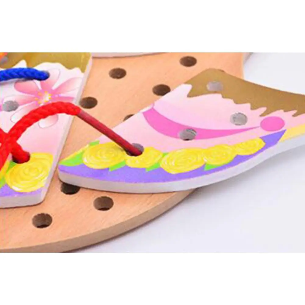 Kuulee Children Wooden Cake Threading Toy Rope Board Beaded Blocks Puzzle Toys desktop game | Игрушки и хобби