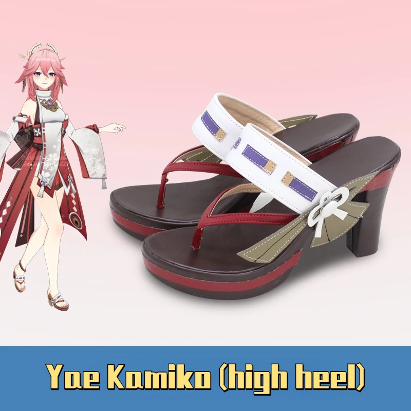 

Аниме Горячая игра Genshin Impact Yae Kamiko высокий каблук 10 см пользовательский размер 35-50 унисекс обувь для косплея