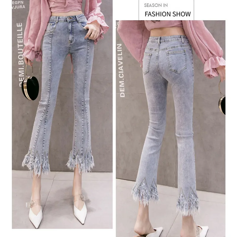 

JUJULAND woman flare jeans blue plus size new arrivals boot cut jeans