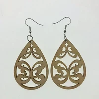wood africa queen hollow out flower butterfly hip hop rock irregular earrings vintage party african afro jewelry wooden diy