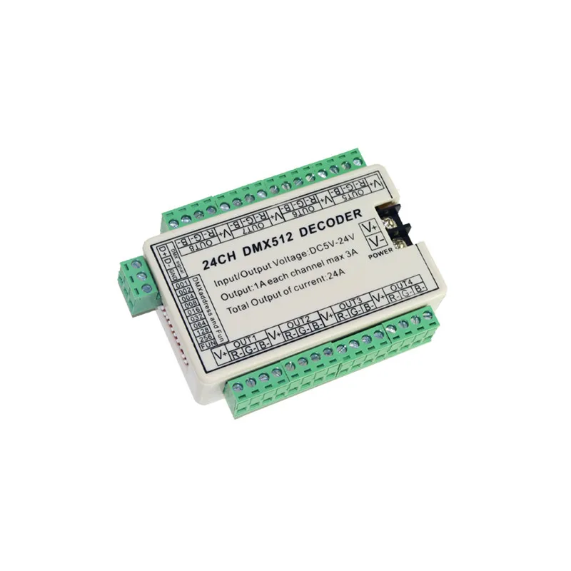 DMX512 декодер 5 ~ 24V светодиодные ленты модуль дампа узел контроллер WS-DMX-24CH |