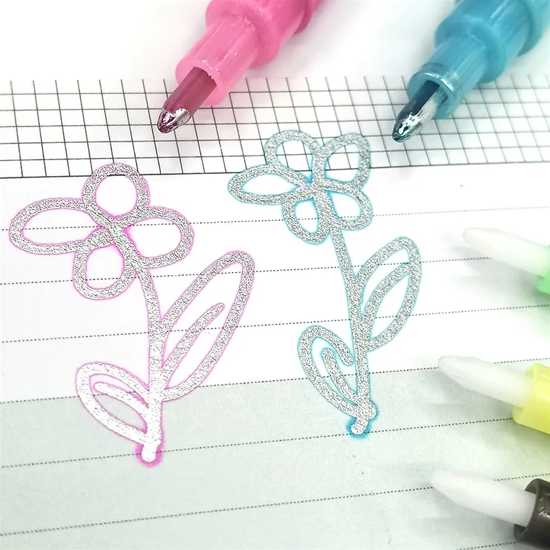 Двусторонняя гелевая ручка 8 цветов двухцветный маркер для рисования письма