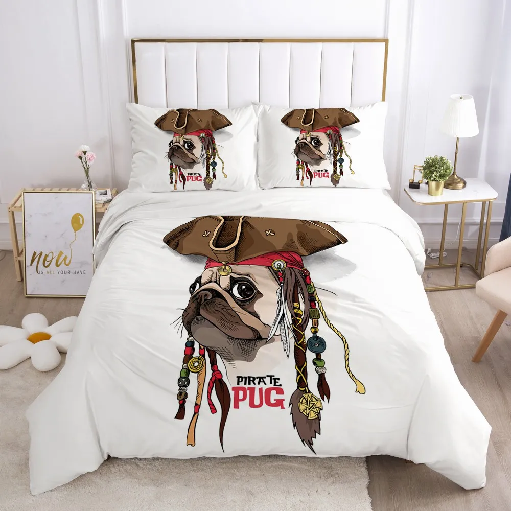 

Quilt Covers Pillowcase Bedding Set White Duvet Cover Sets Comforter Case Linen Bed King Queen Size 3D Dog Cartoon Bedclothes