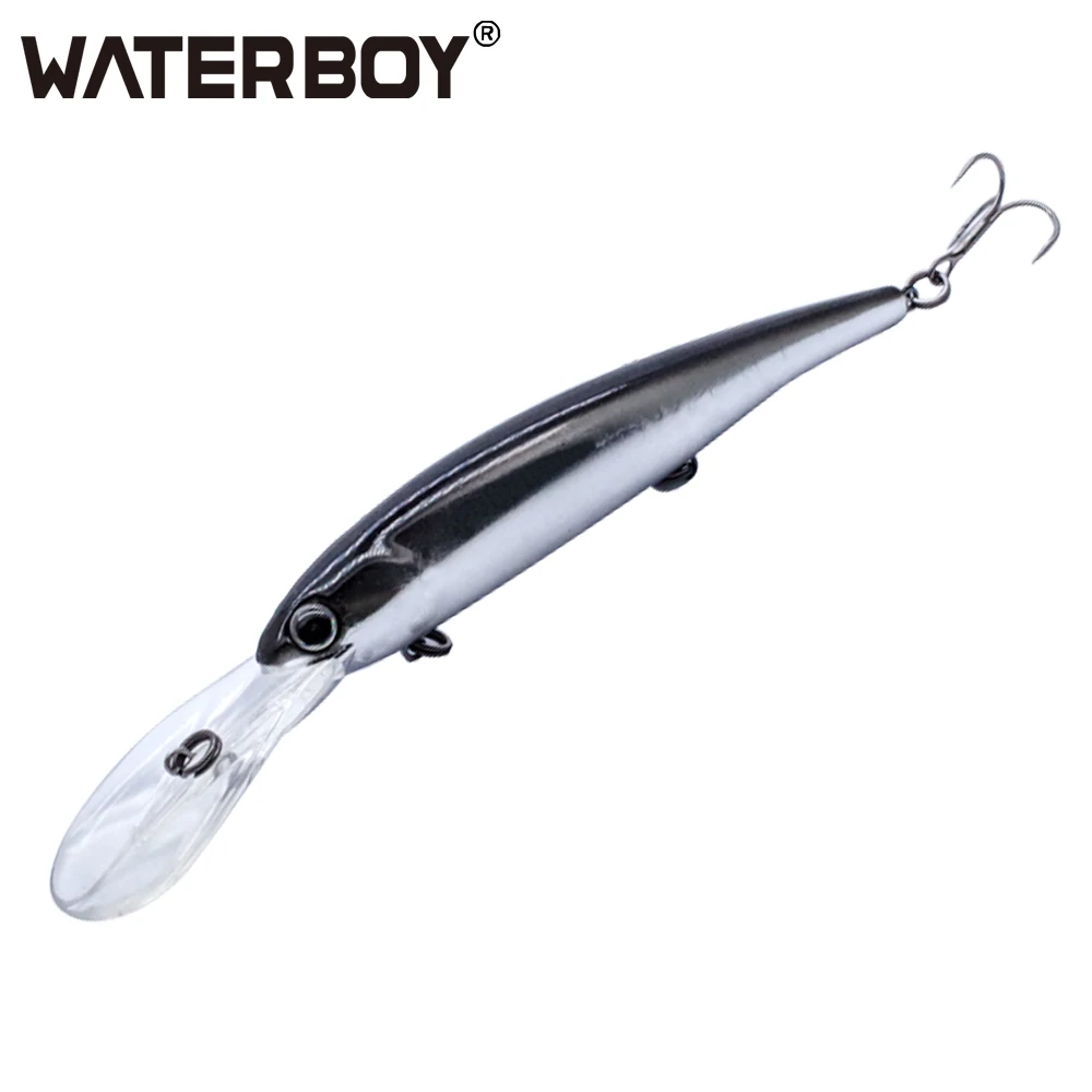 WATERBOY Long Lip Minnow Fishing Lure 12cm 20g Deep Wobbler Swimming Artificial Pesca Hard Fish Bait
