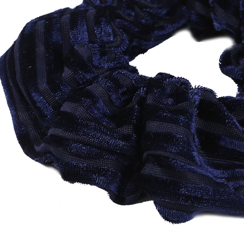 

Stripe Velvet Hair Scrunchies Women Grils Fashion Soft Elastic Hair Bands Ponytail Holder Solid Color Printed Hair Accessories