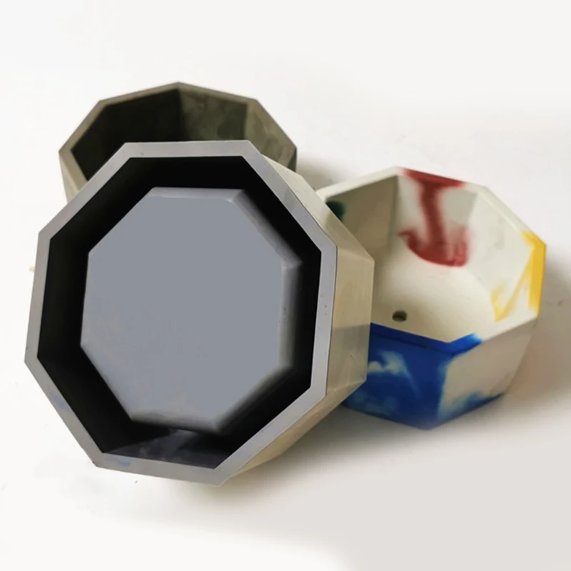 

Octagonal Cement Flowerpot Casting Silicone Mould DIY Crafts Decorations Making Tools Storage Cup Epoxy Resin Mold