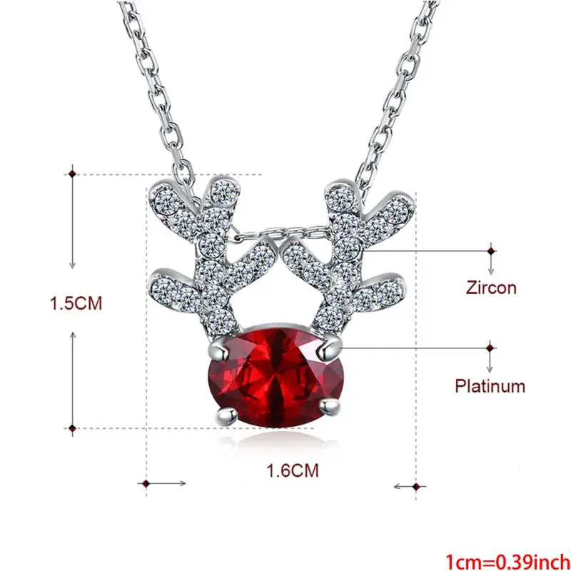 

Elk Fashion Exquisite Temperament Christmas Necklace Jewelry Deer Antlers Clav