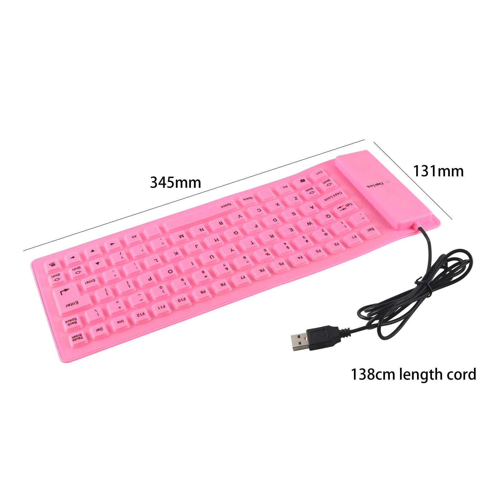 Гибкая складная проводная USB-клавиатура
