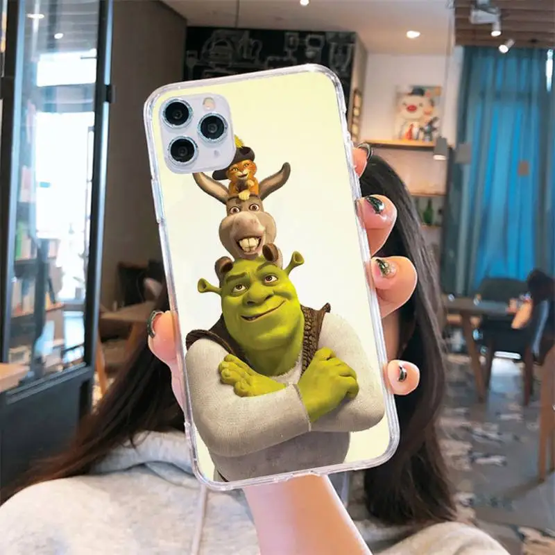 

Shrek cartoon Alien movie Phone Case Transparent for iPhone 6 7 8 11 12 s mini pro X XS XR MAX Plus
