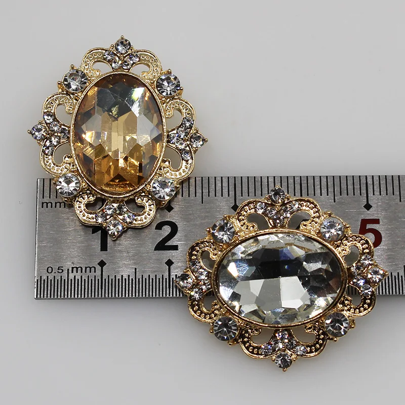 

Fashion 10pc shank glass rhinestone buttons metal sewing accessories clothes DIY Wedding materials