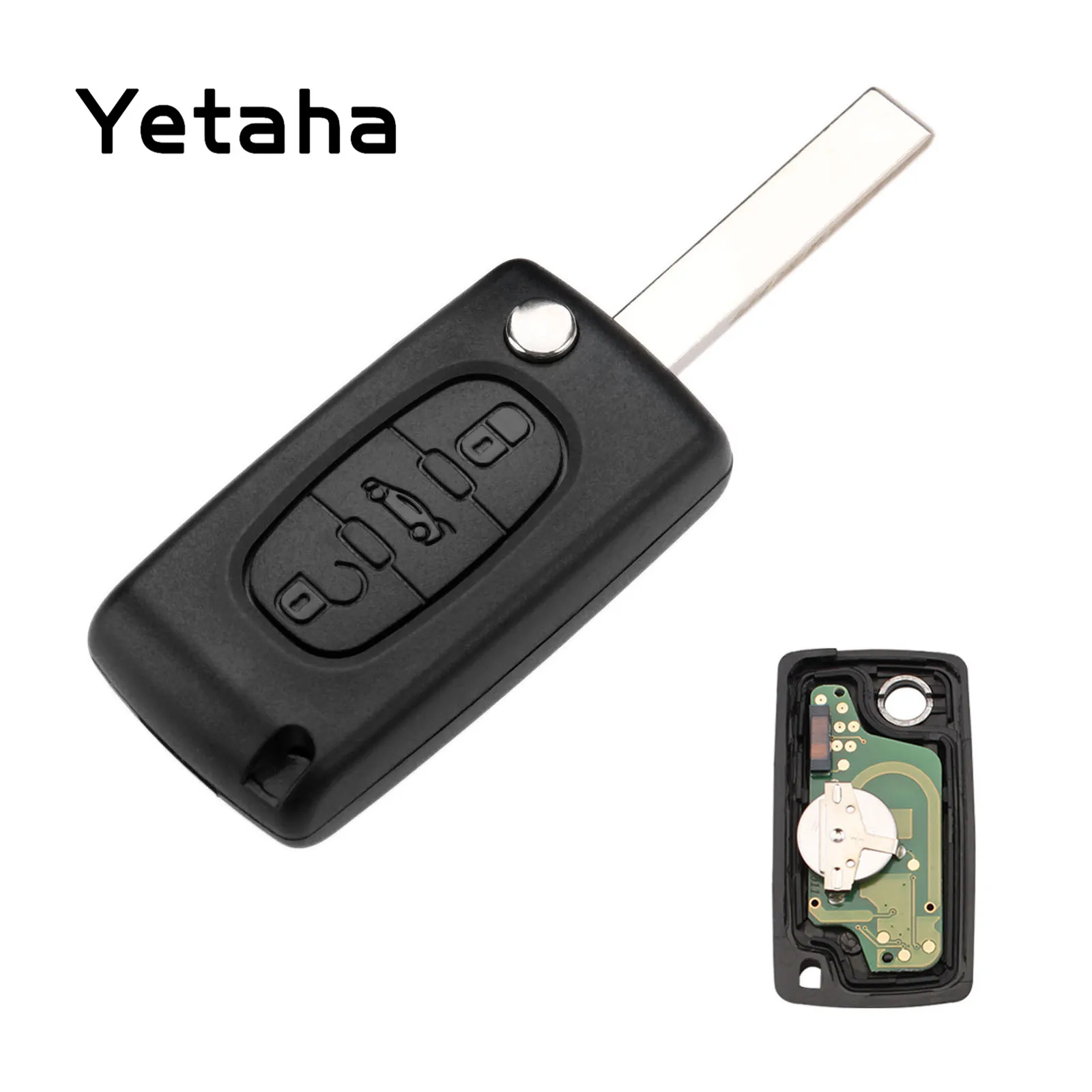 Yetaha для Peugeot citroen дистанционный ключ 3 кнопки 433 МГц PCF7941 чип HU83 Uncut Blade CE0523