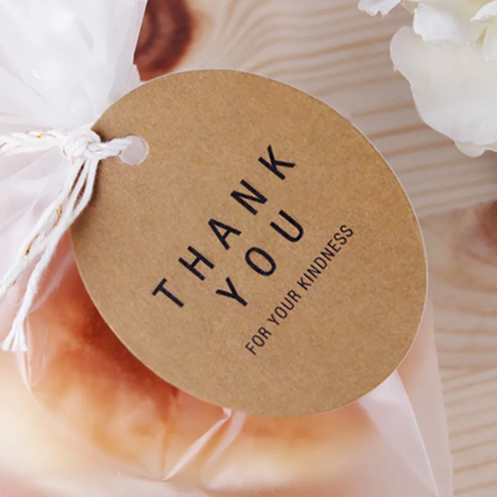 Спасибо красному сердцу крафт-бумага ярлыки для подарков DIY подарочная