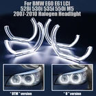 DTM U Форма светильник Дневной светильник комплект светодиодов глаза ангела Halo Кольцо DRL для BMW E60 E61 LCI M5 2007-10 галогенные лампы головного светильник с украшением в виде кристаллов ангельские глазки