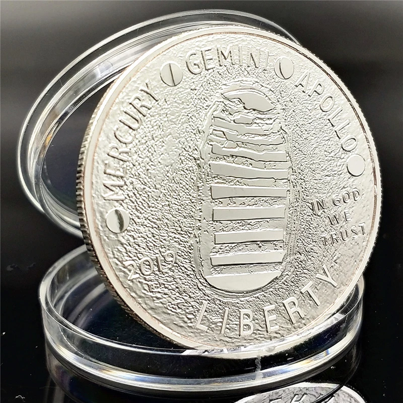 

US 50th Anniversary Apollo 11 Moon Landing Art Collection Retro Copper Coin Physical Gold Commemorative Coin Gift