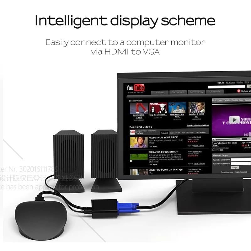 Адаптер конвертер AUN HDMI в VGA HD. Высококачественный переходник типа папа мама для