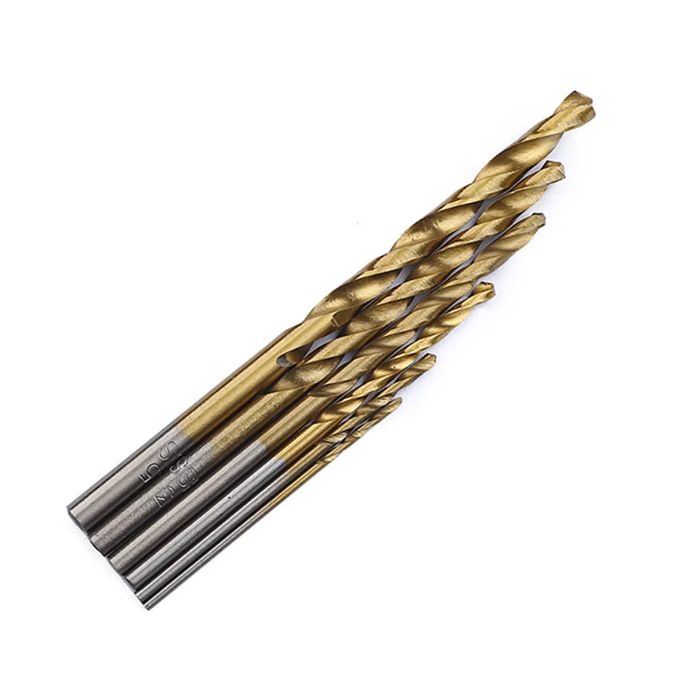 50 Pcs Titanium Coated Drill Bit Hss High Speed Steel Set Metal Hole Slotting Twist Tool 1/1.5/2/2.5/3 Mm | Инструменты