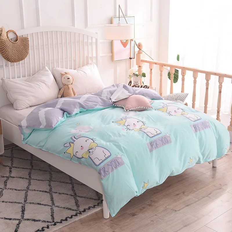 Love sells green Пододеяльник для одного двуспального размера, двуспальная кровать King size, чистое хлопковое стеганное одеяло для девочек, прекрасные подарки для детей, студентов - Цвет: Love sells green