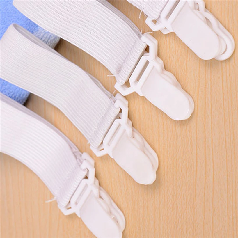 4 шт. белый non-slip Эластичная лента практичный крепежные зажимы простой и