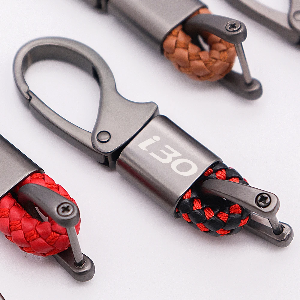 Автомобильная кожаная веревка эмблема брелок плетеная высокое качество для hyundai