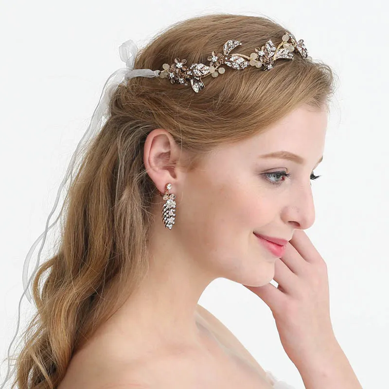 Beach Wedding Bridal Hair Accessories Antique Gold Headband Vine Jewelry For Women Party Prom Dress | Украшения и аксессуары