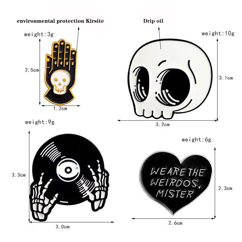 

Skull disc Halloween alloy oil dripping Brooch Pin Women Men Lapel Pin Backpack Bags Badge Kids Gifts Jewelry Suit Brooch