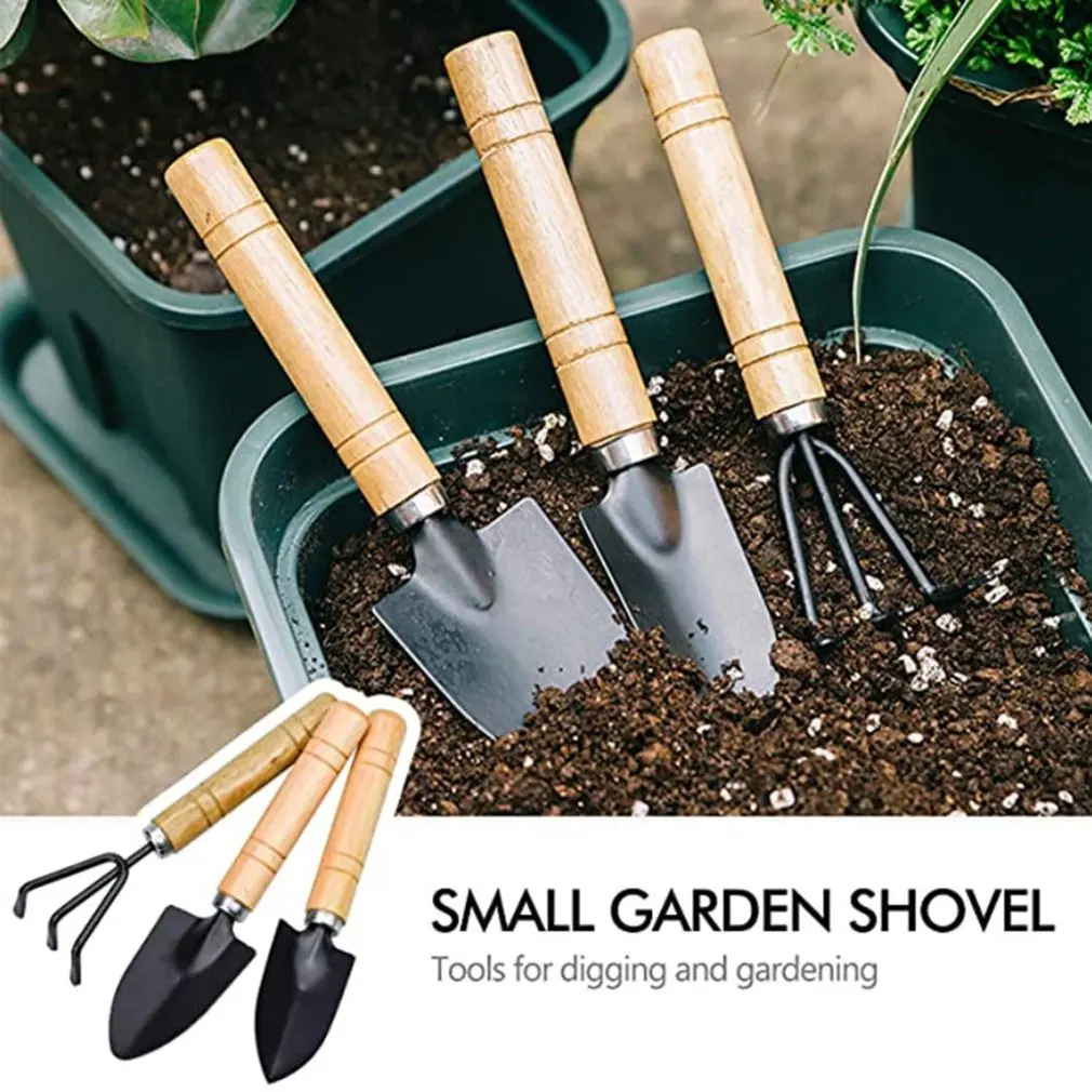 

Hot Newest Three Piece Set Of Gardening Tools Family Potted Flower Gardening Tools Planting Tool Set Fine Workmanship Large