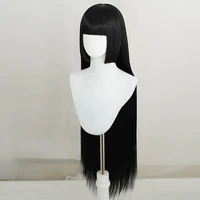 jabami yumeko wig kakegurui cosplay wig women black 100cm heat resistant synthetic hair