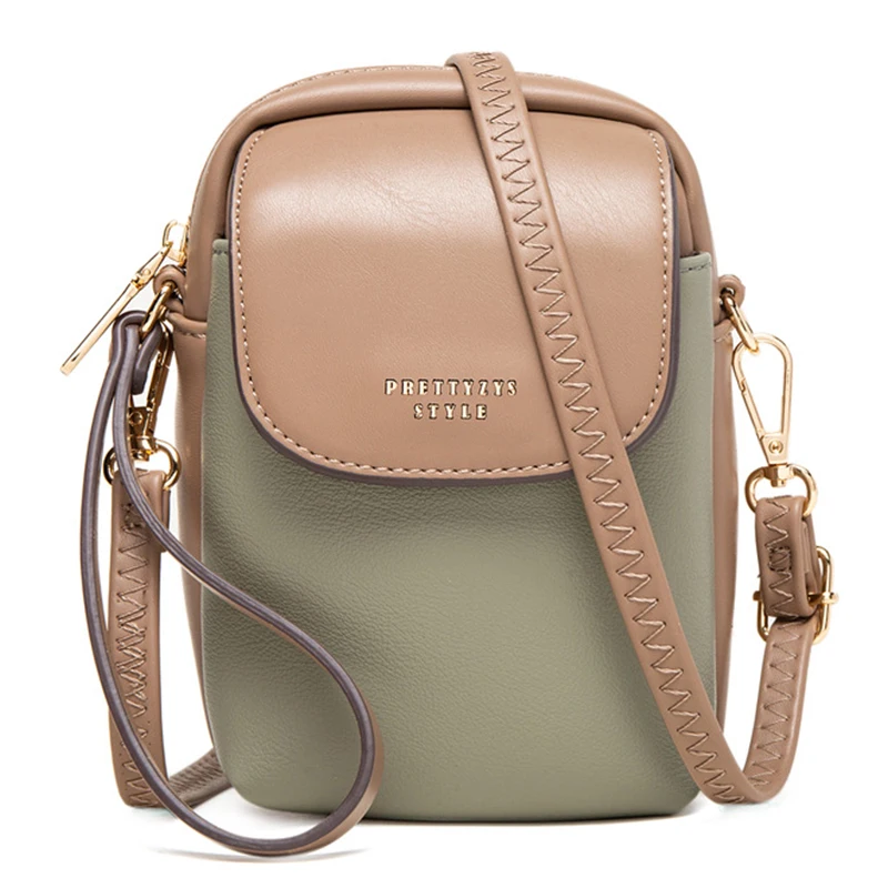 

Mini PU Leather Flap Color Contrast Handbags for Women 2021 Ladies Fashion Simple Phone bag Shoulder Messenger Bags Luxury Purse