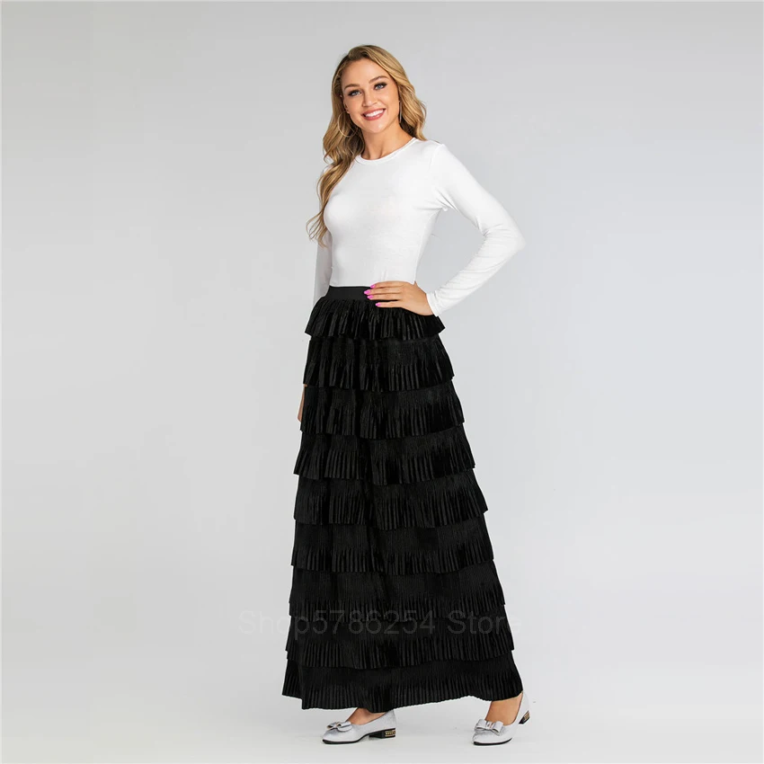 2021 мусульманское платье-кафтан традиционная одежда Рамадана многослойная юбка с