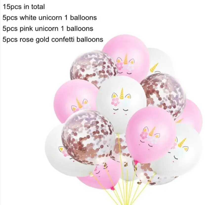 

15pc Unicorn Confetti Sequin Balloon Birthday Party Baby Shower Wedding Latex Balloon Party Supplies Decoration supply