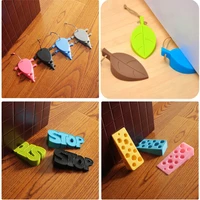1pcs cute cartoon leaf style door stopper silicon doorstop safety for baby home decoration