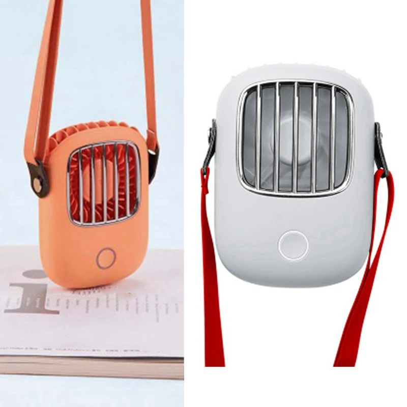 

White Hanging Neck Portable USB Fan For Office, Dormitory