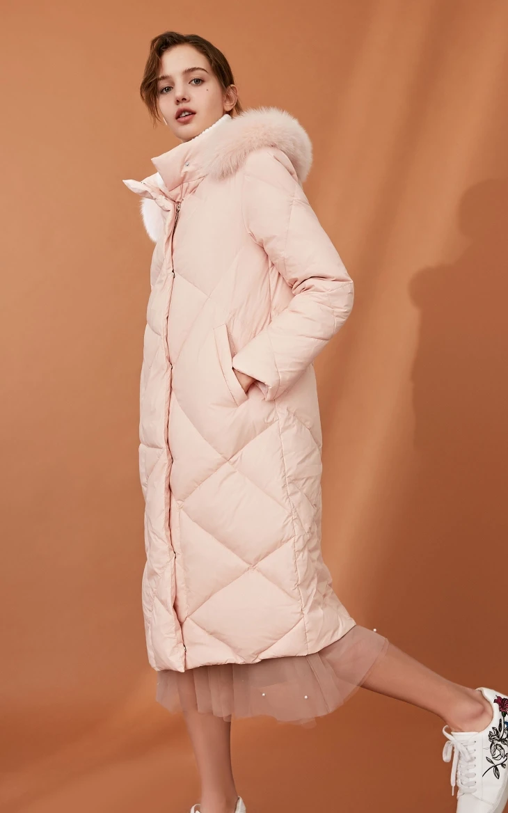 Vero Moda женский 90% белый утиный пух Лисий меховой воротник длинный пуховик парка пальто | 318312501