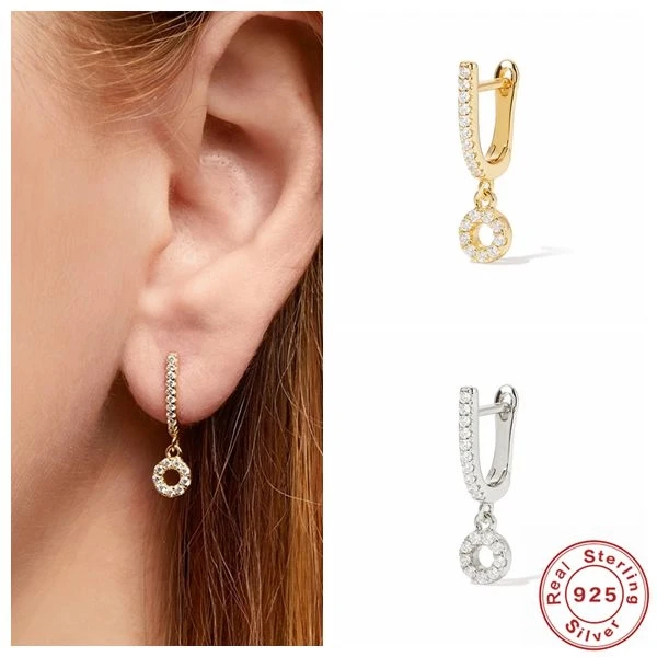 Женские серьги кольца CANNER из стерлингового серебра 925 пробы с круглым цирконием в